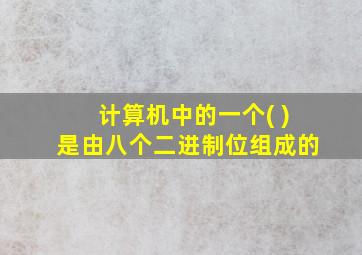 计算机中的一个( )是由八个二进制位组成的